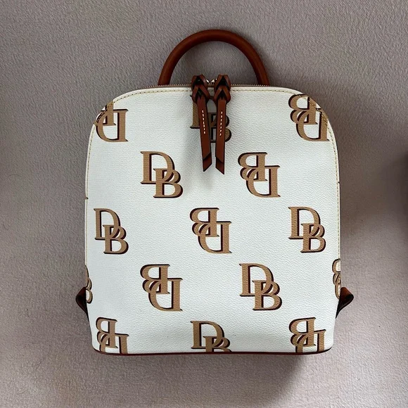 Dooney & Bourke Zip Pod Leather Backpack With Tan Leather Trim Florentine Zip Pod Backpack – Dooney & Bourke main image 4